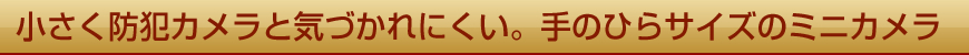 小さく防犯カメラと気づかれにくい。手のひらサイズのミニカメラ